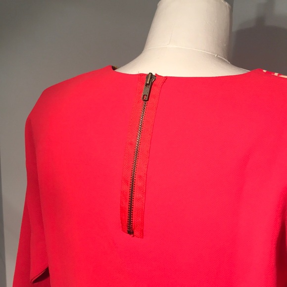 Philter 3/4 sleeve red navy gold floral BLOUSE - Picture 7 of 7